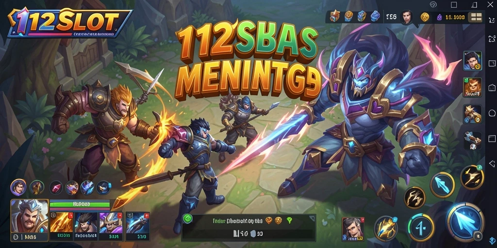 Screenshot 1121SLOT menampilkan aksi pertarungan seru dalam permainan MOBA.