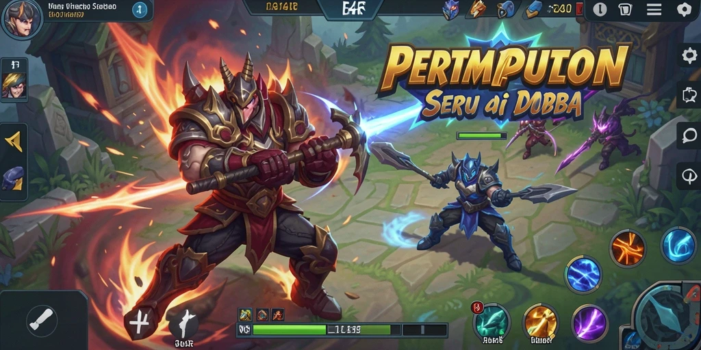 Gameplay MOBA yang mendebarkan dan kompetitif.
