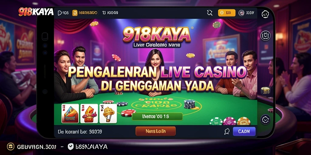 Screenshot gameplay Live Casino yang menampilkan dealer langsung dan interaksi pemain.