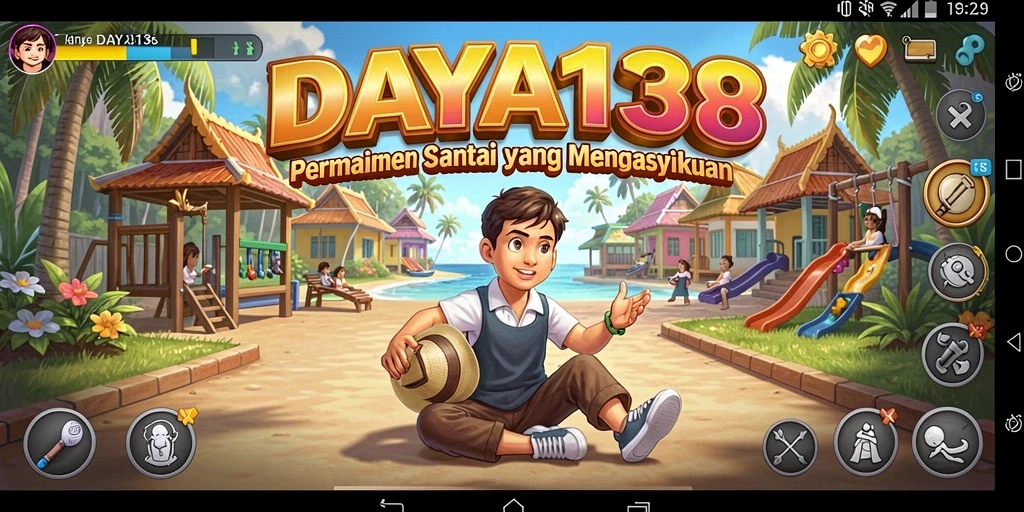 Tampilan gameplay DAYA138 yang ceria dan penuh warna.