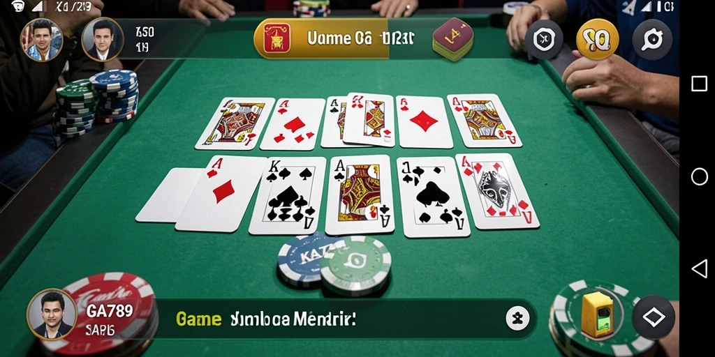 Screenshot gameplay KA789 menunjukkan keseruan bermain Gaple bersama teman.