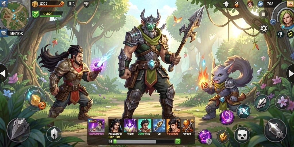 Tampilan gameplay seru dan dinamis dari MG108.