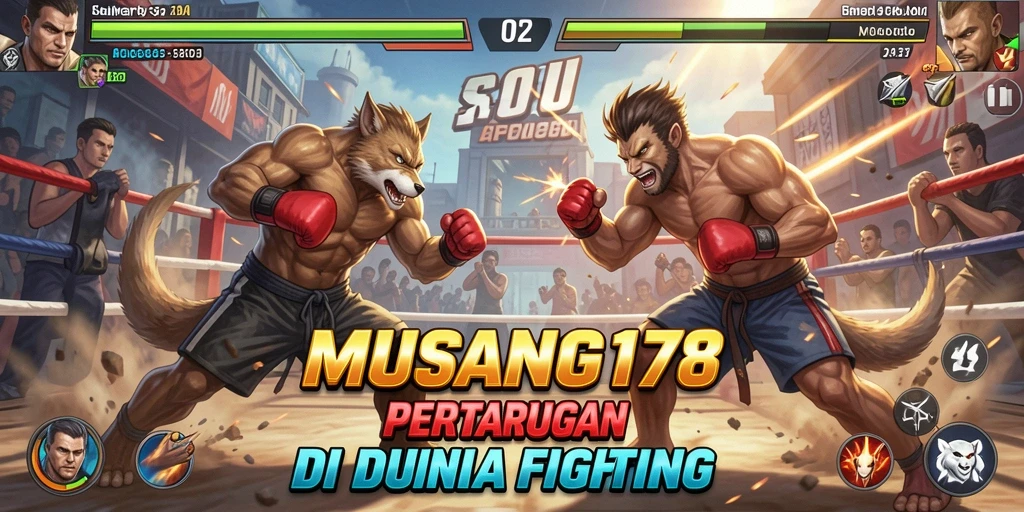 Tampilan gameplay seru dari MUSANG178 dengan pertarungan sengit.
