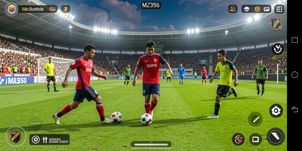 Tampilan dinamis permainan sepak bola MZ356 yang seru.