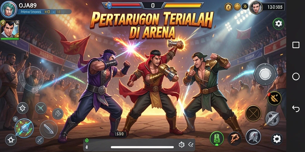 Screenshot OJA89 memperlihatkan aksi pertarungan yang mendebarkan di arena.