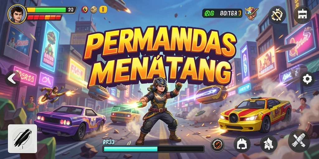 Tampilan gameplay Arcade yang penuh aksi dan seru.