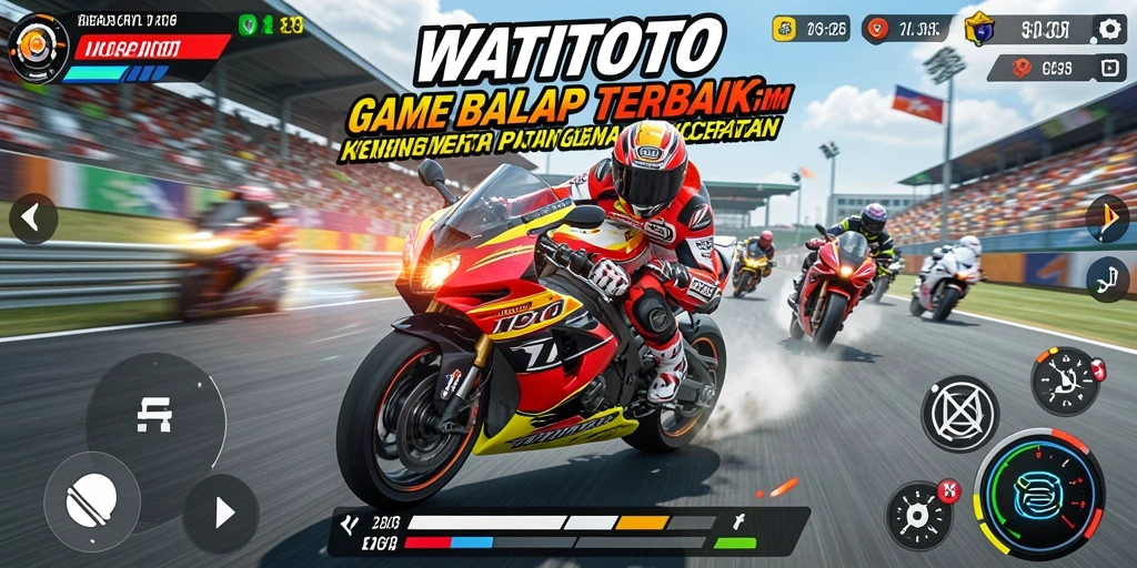Gameplay WATITOTO yang mendebarkan dengan balapan motor cepat.